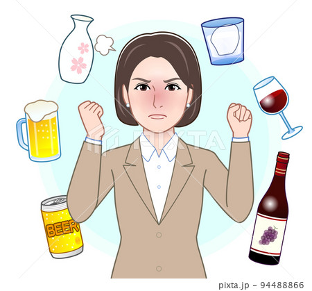 お酒と若い女性 94488866
