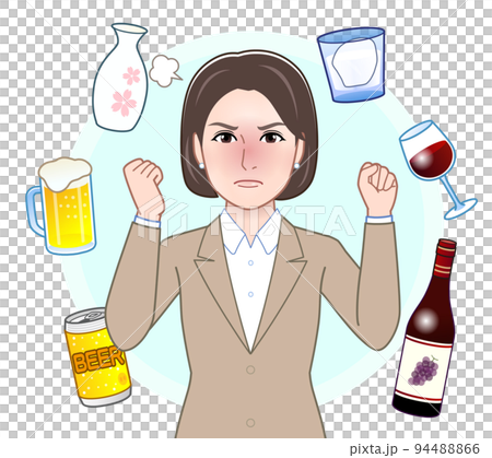 お酒と若い女性 94488866