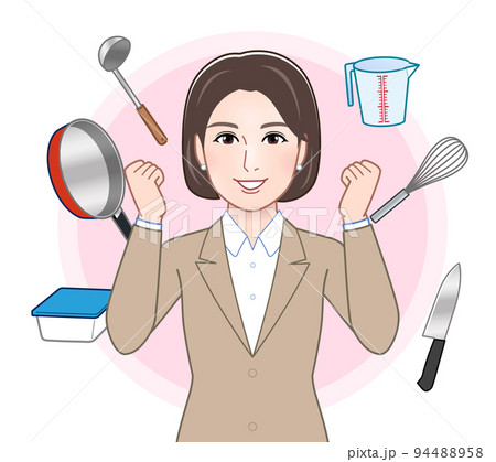 キッチンツールと女性 キッチンツールと女性 94488958