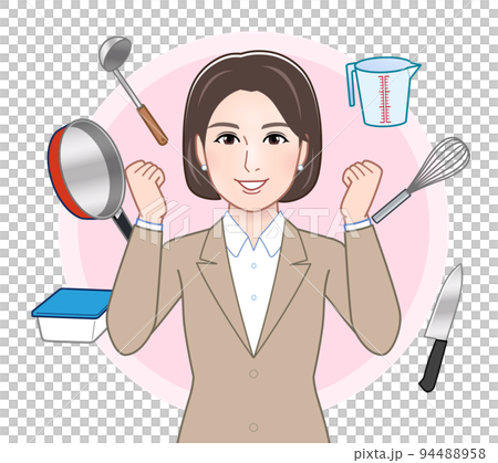 キッチンツールと女性 キッチンツールと女性 94488958
