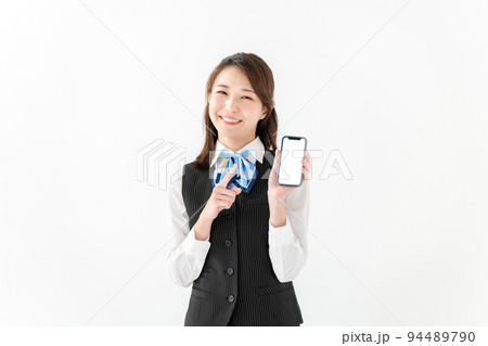 ビジネス スマートフォン 女性 制服 ビジネス スマートフォン 女性 制服 94489790