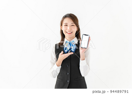 ビジネス スマートフォン 女性 制服 ビジネス スマートフォン 女性 制服 94489791
