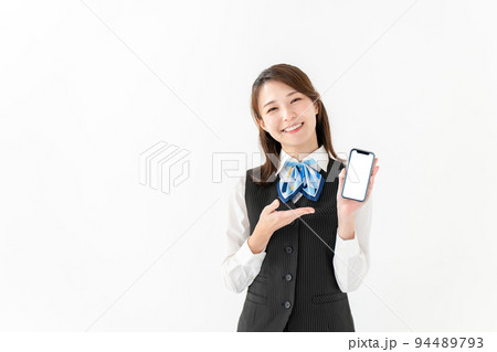 ビジネス スマートフォン 女性 制服 ビジネス スマートフォン 女性 制服 94489793