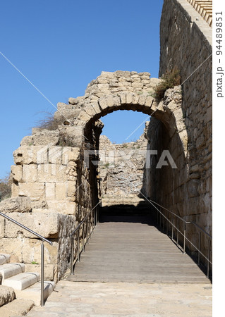 Caesarea is an ancient city located on the Mediterranean coast of modern Israel. 94489851