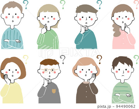 疑問に思う男性と女性のアイコン 不思議 ? 疑問に思う男性と女性のアイコン 不思議 ? 94490062