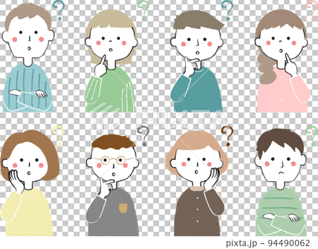 疑問に思う男性と女性のアイコン 不思議 ? 疑問に思う男性と女性のアイコン 不思議 ? 94490062