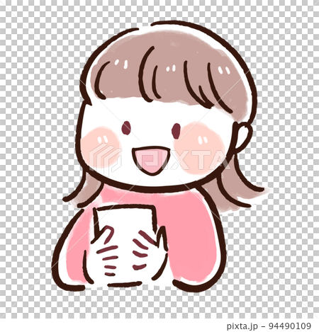 A girl holding a letter A girl holding a letter 94490109