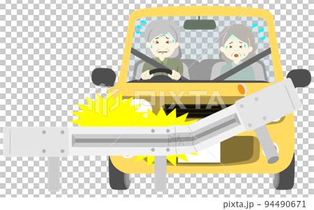 ガードレールに衝突した車 高齢運転 ガードレールに衝突した車 高齢運転 94490671