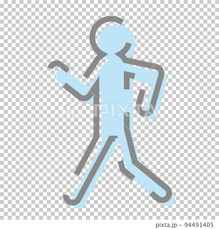 Misprint-like walking person icon Misprint-like walking person icon 94491405