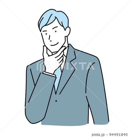 自信があるビジネスマン　顎を触る 94491840