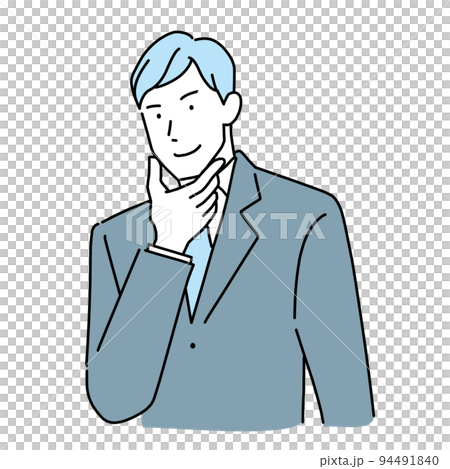 自信があるビジネスマン　顎を触る 94491840