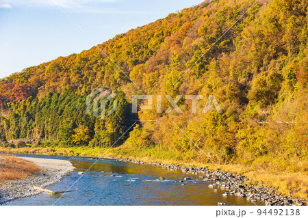 栃木那須烏山の秋 関東の嵐山 落石の紅葉 栃木那須烏山の秋 関東の嵐山 落石の紅葉 94492138