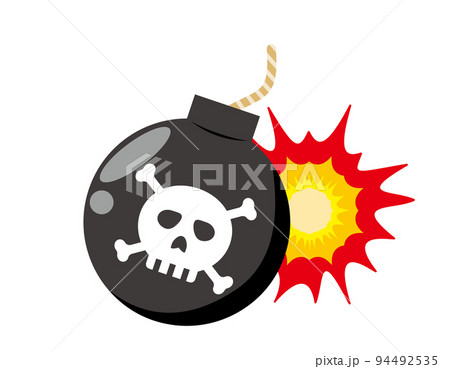 髑髏マークのついた爆弾 イラスト 髑髏マークのついた爆弾 イラスト 94492535