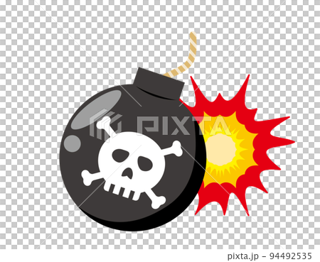 帶有骷髏標記的炸彈插圖 帶有骷髏標記的炸彈插圖 94492535