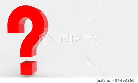 The red question on white background 3d rendering The red question on white background 3d rendering 94493366