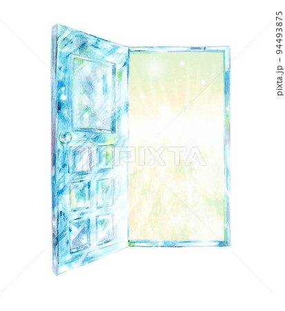 ガラスのドア　水彩画 94493875