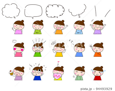 色々な表情の女の子セット 色々な表情の女の子セット 94493929