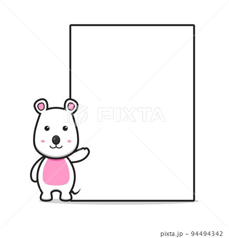 Cute mouse with blank board cartoon vector icon illustratio Cute mouse with blank board cartoon vector icon illustratio 94494342