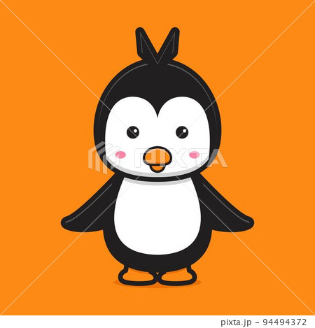 Cute penguin mascot character cartoon vector icon illustration 94494372