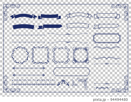 Christmas motif frame design set. Gorgeous and elegant design material Christmas motif frame design set. Gorgeous and elegant design material 94494480