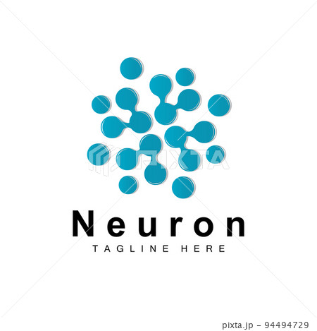 Neuron Logo Design Vector nerve cell illustration Molecular DNA health brand 94494729