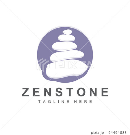 Balance Stone Logo Design, Vector Therapy Stone, Massage Stone, Hot Stone And Zenstone, Product Brand Illustration 94494883