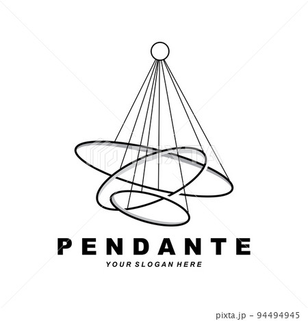 Home Decoration Hanging Lamp Logo, Home Furniture Design Vector 94494945