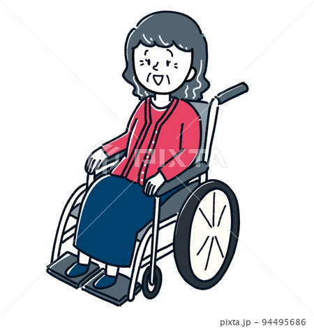 車椅子に乗る高齢者の女性イラスト シニア 車椅子に乗る高齢者の女性イラスト シニア 94495686