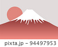 富士山　和柄　年賀状　背景 94497953