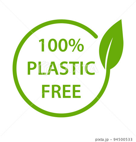 100% plastic free icon vector BPA free warranty packaging sign for graphic design, logo, website, social media, mobile app, UI illustration 94500533