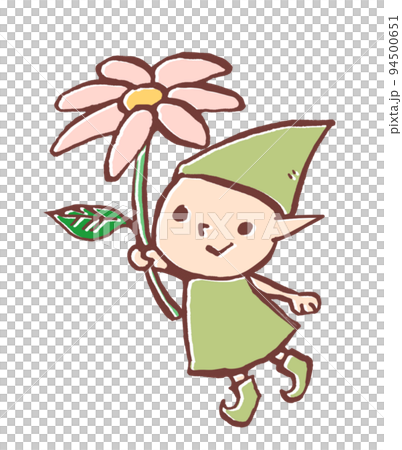 花を持った小人のイラスト 94500651