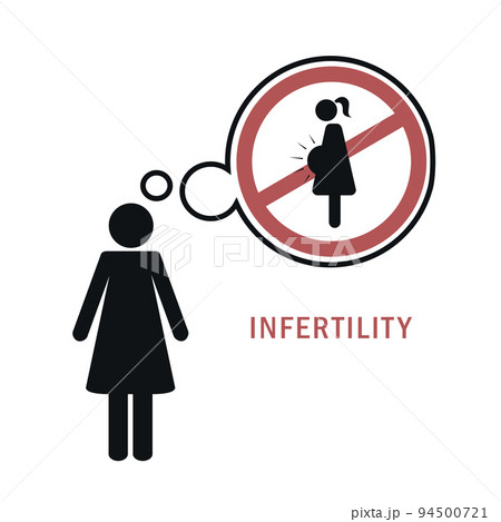 infertility sad woman think about baby womens health pictogram 94500721