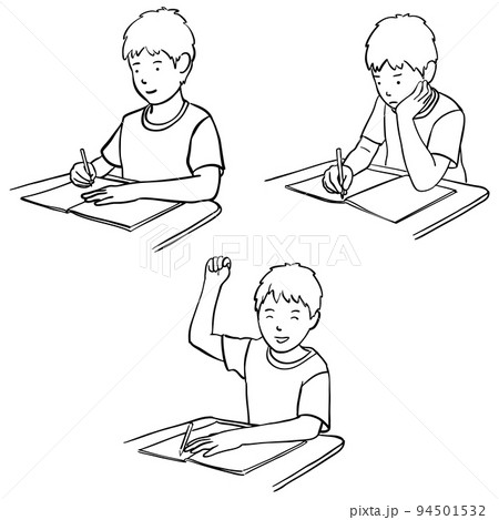 Sketch Girl Studying Draw Using Pen Stock Vector Royalty Free 495924748   Shutterstock