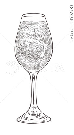 Hand drawn drink glass vector. 94502733