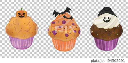 Halloween cute muffin illustration set Halloween cute muffin illustration set 94502991