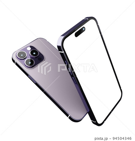 Realistic new smartphone mockup in purple color with device display screen template for product advertising UI and UX infographic presentation interface design. Tech concept. 3D illustration rendering Realistic new smartphone mockup in purple color with device display screen template for product advertising UI and UX infographic presentation interface design. Tech concept. 3D illustration rendering 94504346