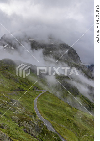 Typical alpine landscape of Swiss Alps near Sustenstrasse, Urner Alps, Canton of Bern, Switzerland Typical alpine landscape of Swiss Alps near Sustenstrasse, Urner Alps, Canton of Bern, Switzerland 94505996