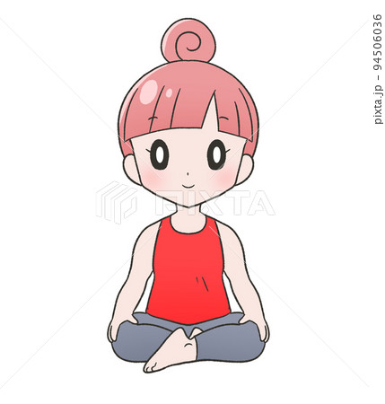 ヨガの安楽座のポーズをする女性 94506036