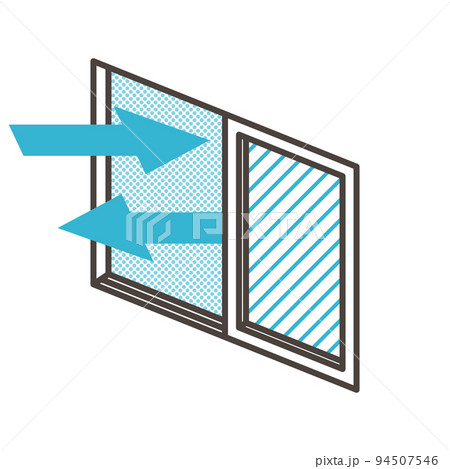 感染予防のため窓を開けて換気する【ベクターイラストのアイコン】 94507546