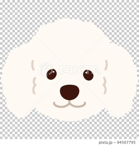 一個簡單可愛的白色貴賓犬臉的插圖沒有主線 94507795