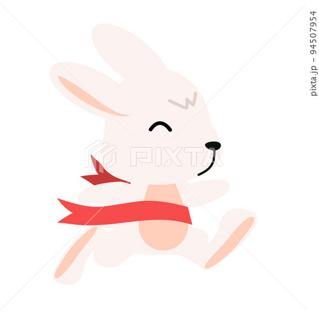 Rabbit run to the finish ribbon line Rabbit run to the finish ribbon line 94507954