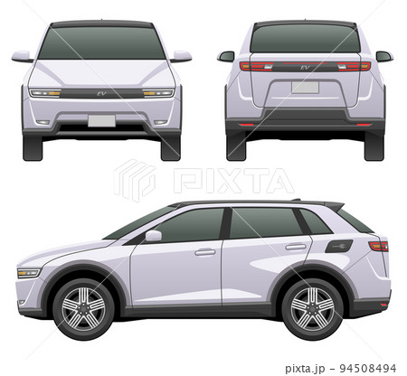 3方向から見た車のイラスト（EV-SUV） 94508494