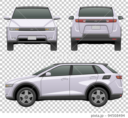 3方向から見た車のイラスト（EV-SUV） 94508494