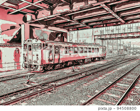 駅に停車中の気動車 94508800