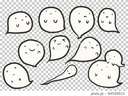 Illustration set of cute transparent PNG of ghosts that can be used for Halloween 94508915