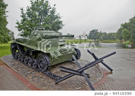 Tank PzKpfw III Ausf. G. - Panzerkampfwagen III - German medium tank of World War II. Memorial complex "Buinichskoe Pole". Buynichi. Mogilev region. Belarus 94510390
