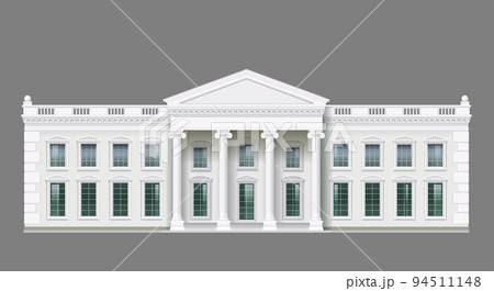 Facade of a classical palace white building 94511148