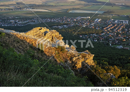 Via ferrata, Zobor hill, Slovakia, evening scene Via ferrata, Zobor hill, Slovakia, evening scene 94512319