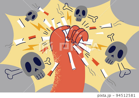 Hand of person throwing cigarettes 94512581