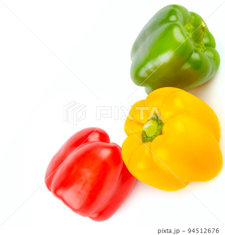 sweet peppers isolated on white background. Place for your text. sweet peppers isolated on white background. Place for your text. 94512676